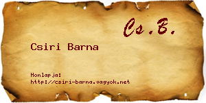 Csiri Barna névjegykártya