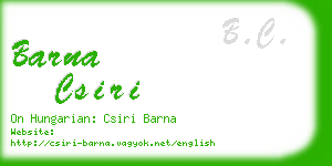 barna csiri business card